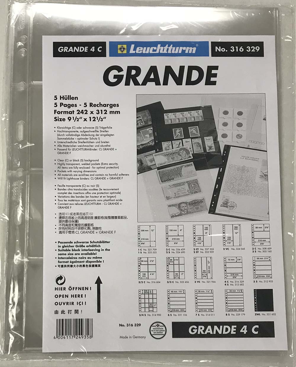 Lighthouse Classic Grande Sheets, 4 Pocket (316329) Pack of 5