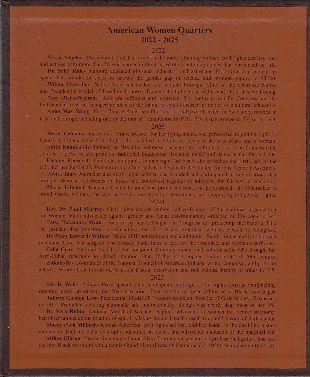 Dansco Album 8141: American Women Quarters PDSS, 2022-2025