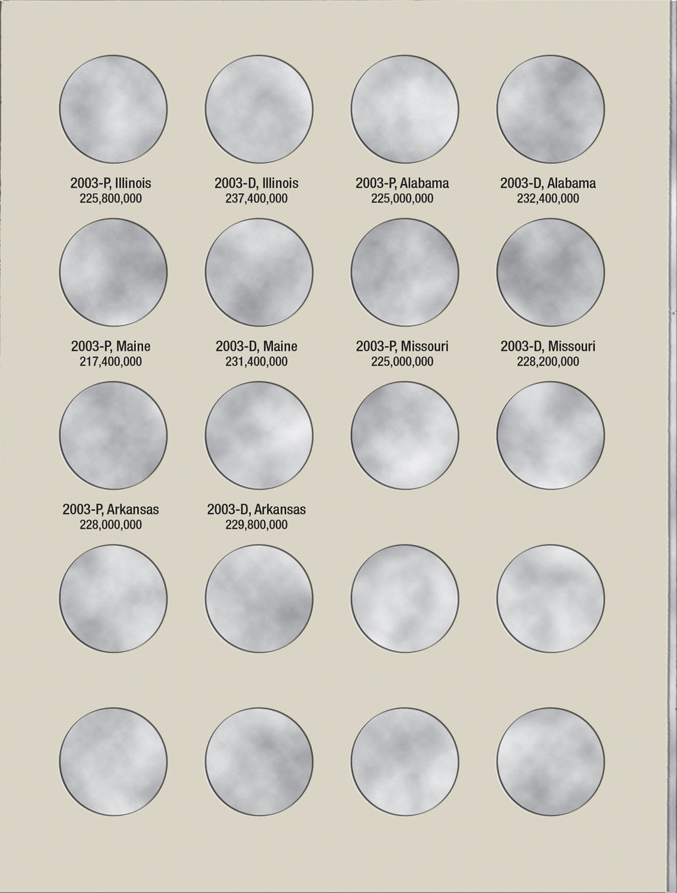 Harris Folder: State Quarters (50 openings) 1999-2003 #2580
