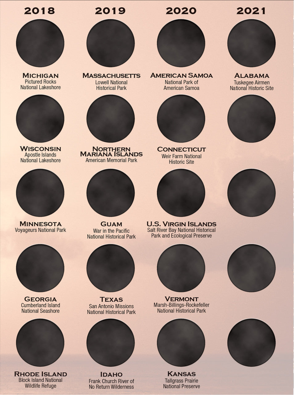 Whitman Folder: National Parks 4 Color 2010-2021 #8833