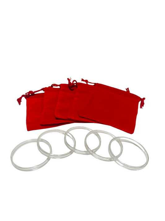 Bundle H - 5 -H40's and 5- Red Velour Bags