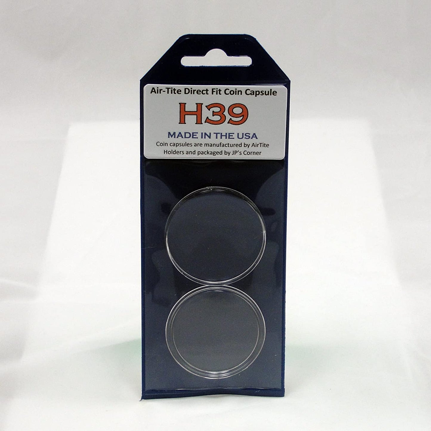 Air-Tite Direct Fit Coin Capsule H39 for 1 oz Silver Rounds in JP's Retail Packaging