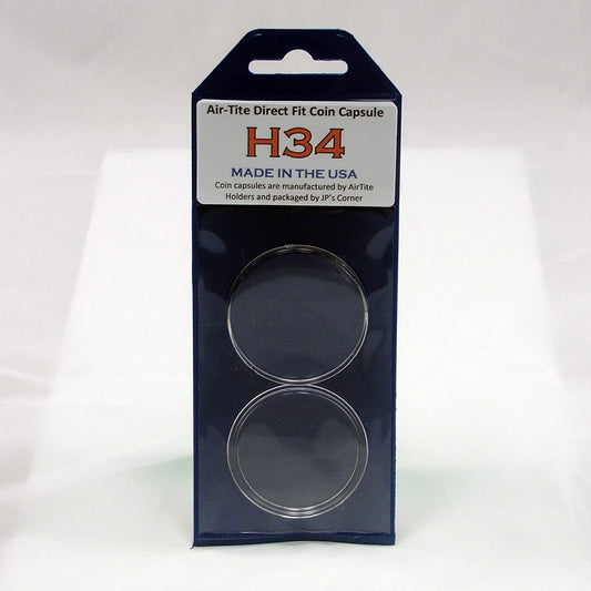 Air-Tite Direct Fit Coin Capsule H34 for U.S. $20.00 Gold St. Gaudens in JP's Retail Packaging