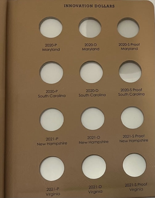 Dansco Album #8188 for US Innovation Dollars 2018-2024 P,D,S Mints
