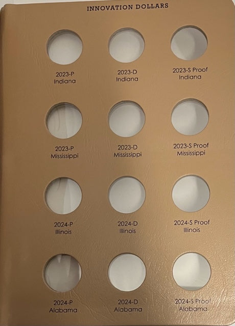 Dansco Album #8188 for US Innovation Dollars 2018-2024 P,D,S Mints