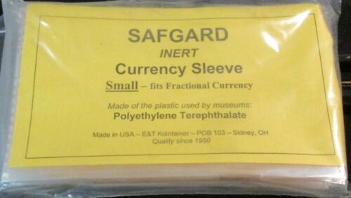 Safgard Sleeve for small/fractional currency