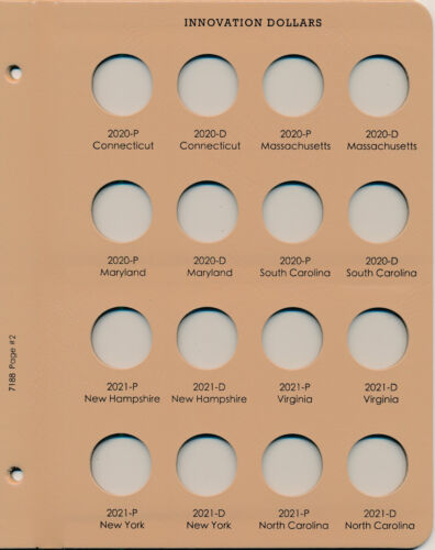 Dansco Album #7188 for Innovation Dollars 2018-2032 P&D Mints