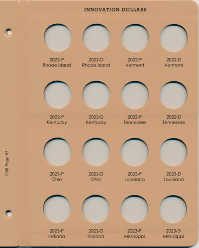 Dansco Album #7188 for Innovation Dollars 2018-2032 P&D Mints