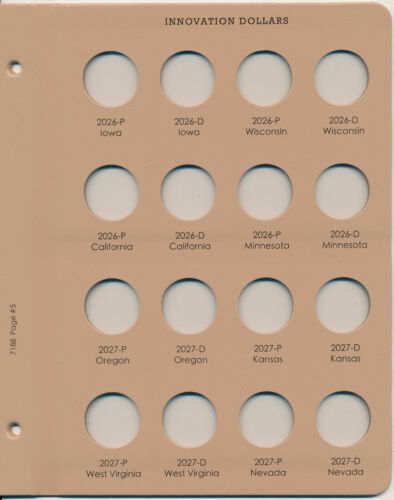 Dansco Album #7188 for Innovation Dollars 2018-2032 P&D Mints