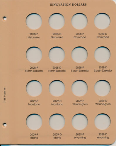 Dansco Album #7188 for Innovation Dollars 2018-2032 P&D Mints