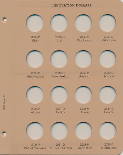 Dansco Album #7188 for Innovation Dollars 2018-2032 P&D Mints
