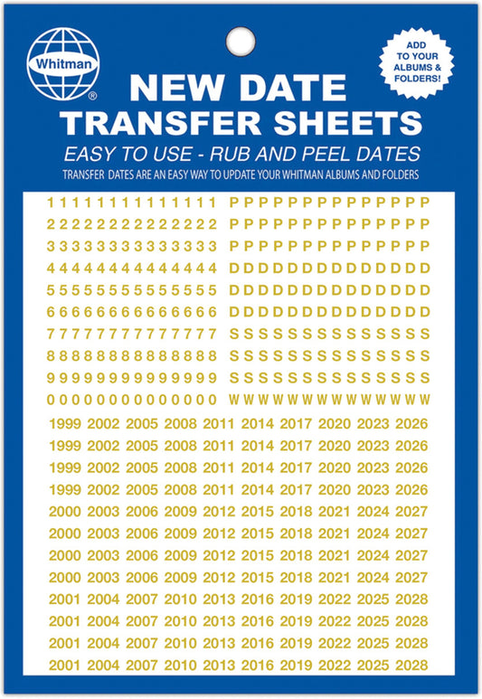 Whitman Date Transfer Sheets - Gold