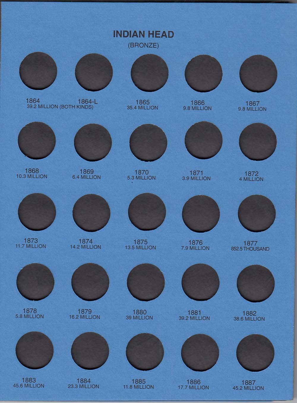 Whitman Folder: Indian Head Cents 1857-1909 #9003