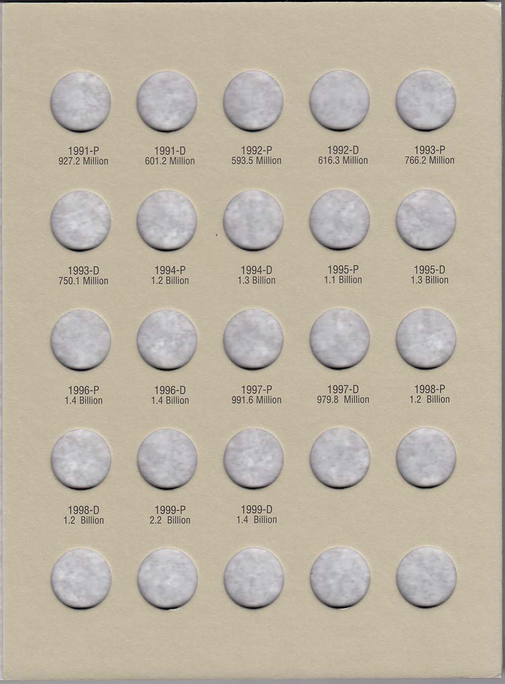 Harris Folder: Roosevelt Dimes #2 1965-1999 #2685