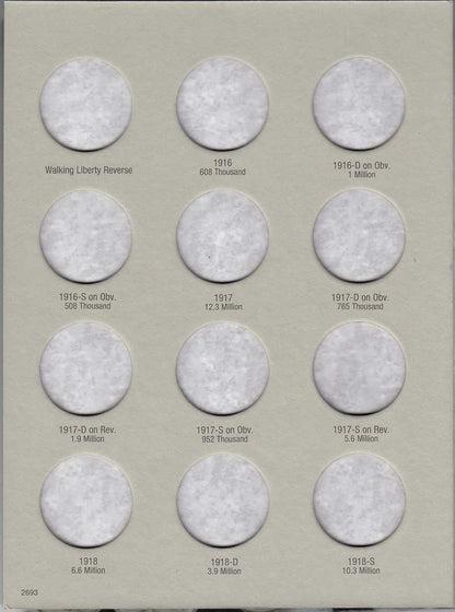 Harris Folder: Walking Liberty Half Dollars #1 1916-1936 #2693