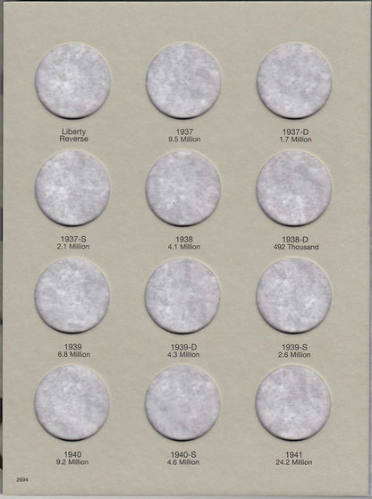 Harris Folder: Walking Liberty Half Dollars #2 1937-1947 #2694