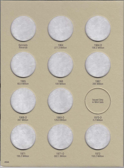 Harris Folder: Kennedy Half Dollars #1 1964-1984 #2696