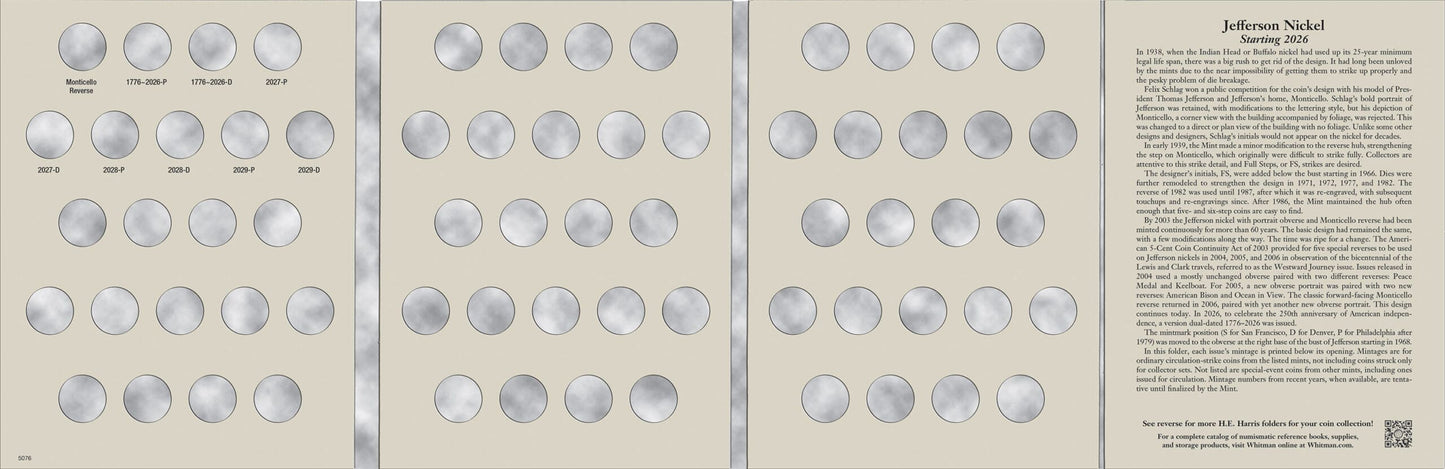 Harris Folder: Jefferson Nickels #4 Starting 2026 #5076