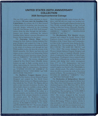 Whitman Albums: United States 250th Anniversary 2026 P&D - #5539