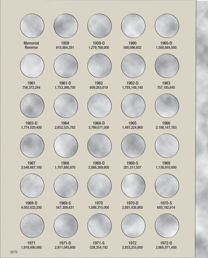 Harris Folder: Lincoln Memorial Cents #1 1959-1998 #2675