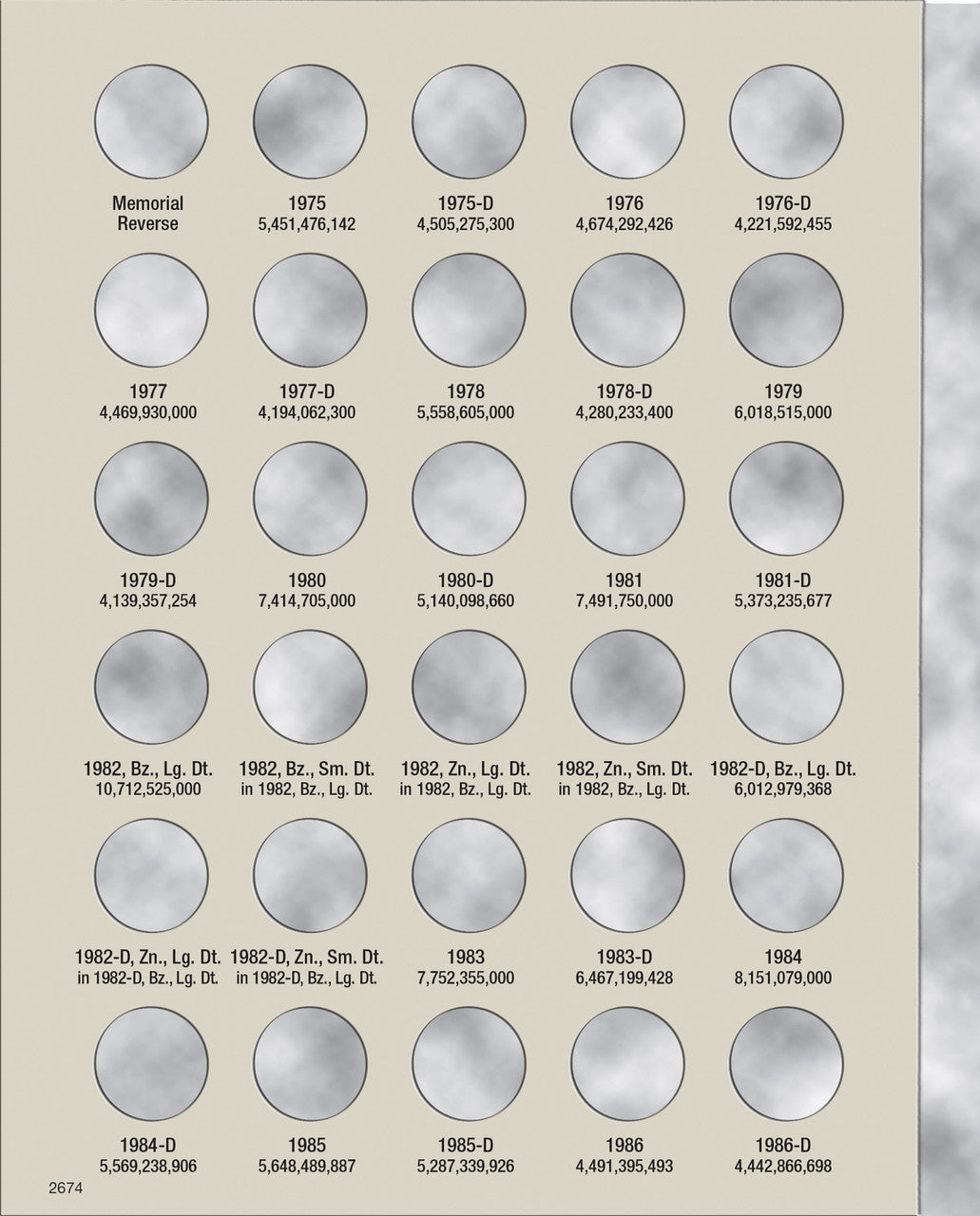 Harris Folder: Lincoln Cents #3 1975- 2013 #2674