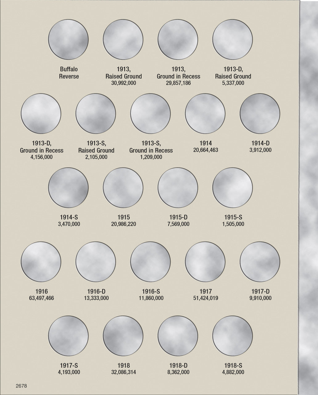 Harris Folder: Buffalo Nickels 1913-1938 #2678
