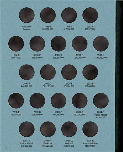 Whitman Folder: Jefferson Nickels #3: 1996-2025 #9035