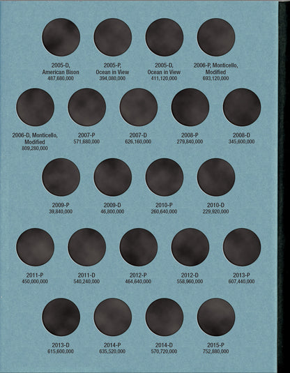 Whitman Folder: Jefferson Nickels #3: 1996-2025 #9035