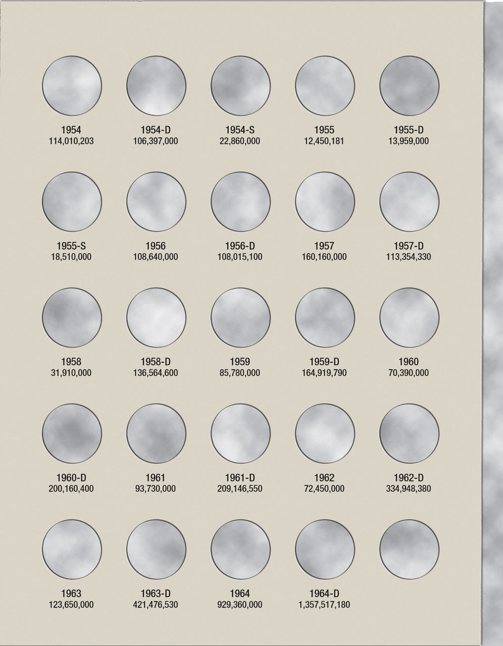 Harris Folder: Roosevelt Dimes #1 1946-1964 #2684