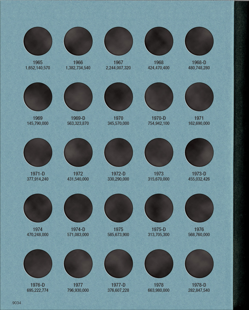 Whitman Folder: Roosevelt Dimes #2: 1965-2004 #9034