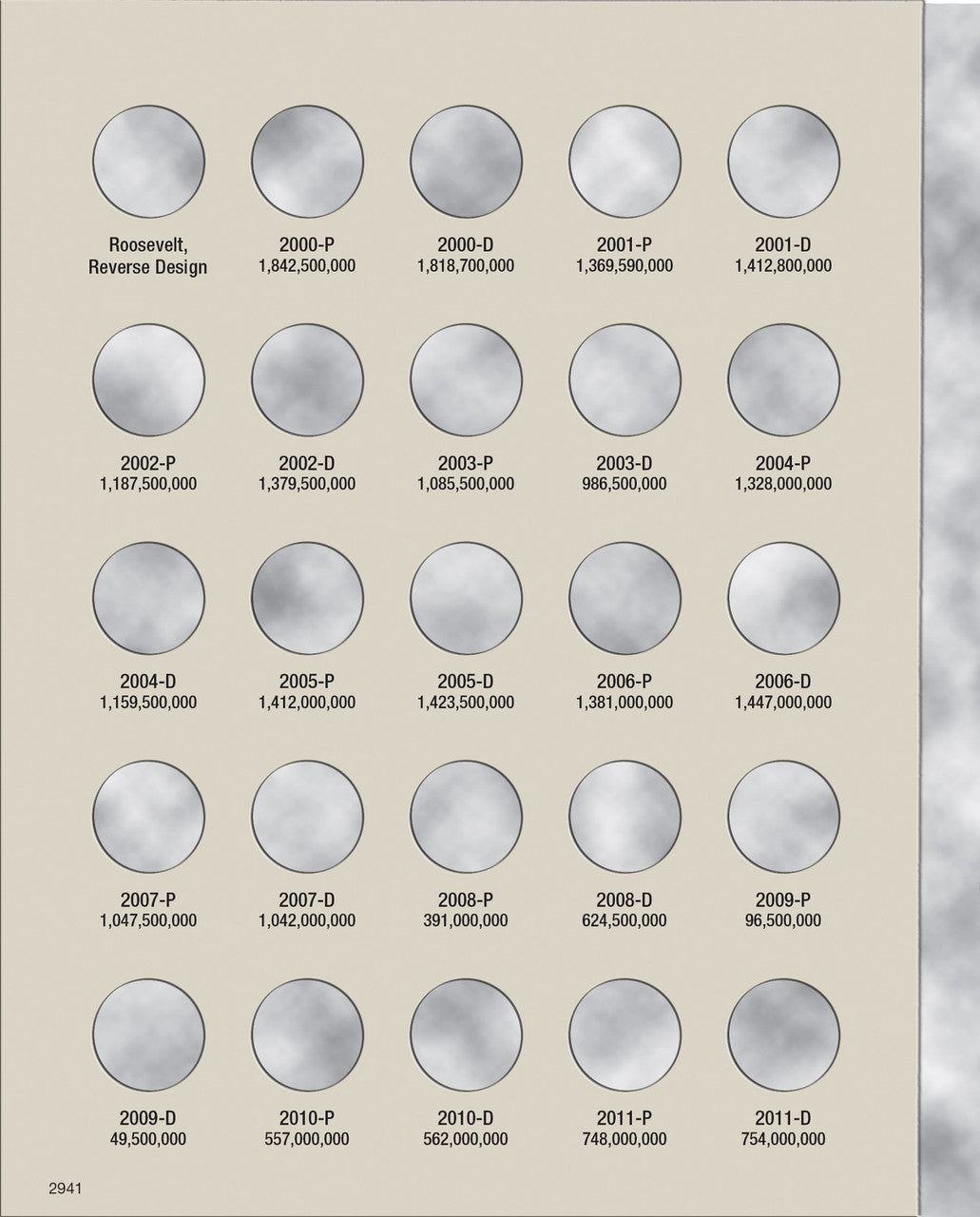 Harris Folder: Roosevelt Dimes #3 2000- #2941