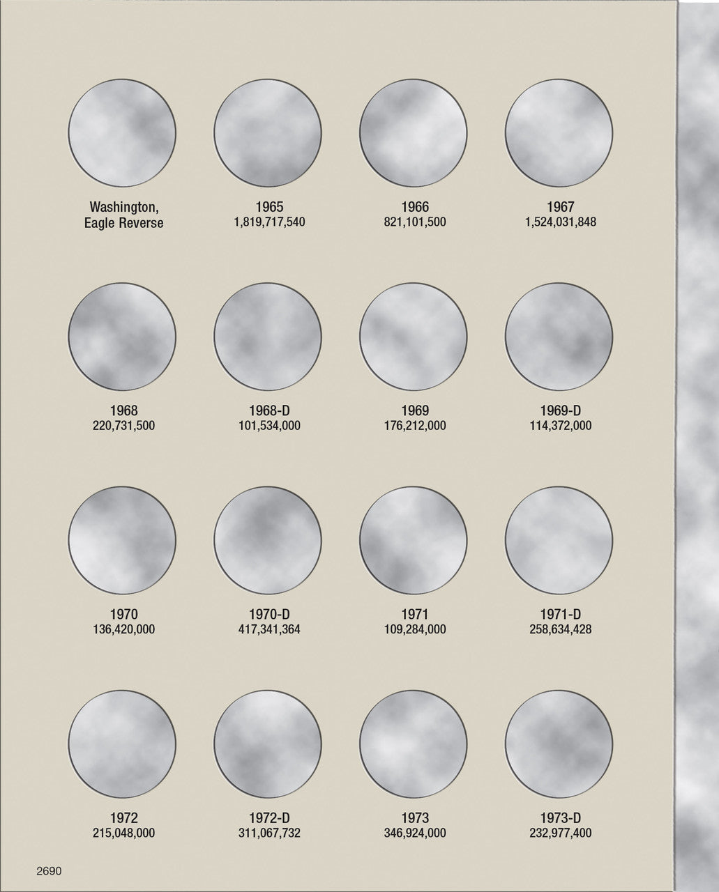 Harris Folder: Washington Quarters #3 1965-1987 #2690