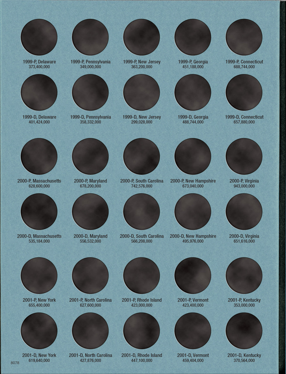 Whitman Folder: States & Territorial Quarters Deluxe- 1999-2009 #8078
