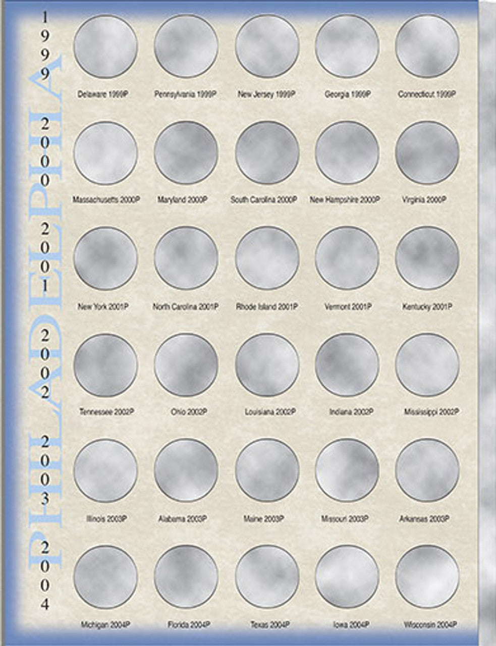 Harris Folder: State Quarters (120 openings) 1999-2009 #2841