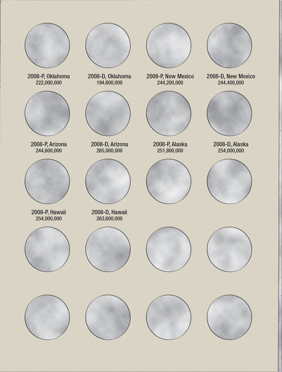 Harris Folder: State Quarters (50 openings) 2004-2008 #2581