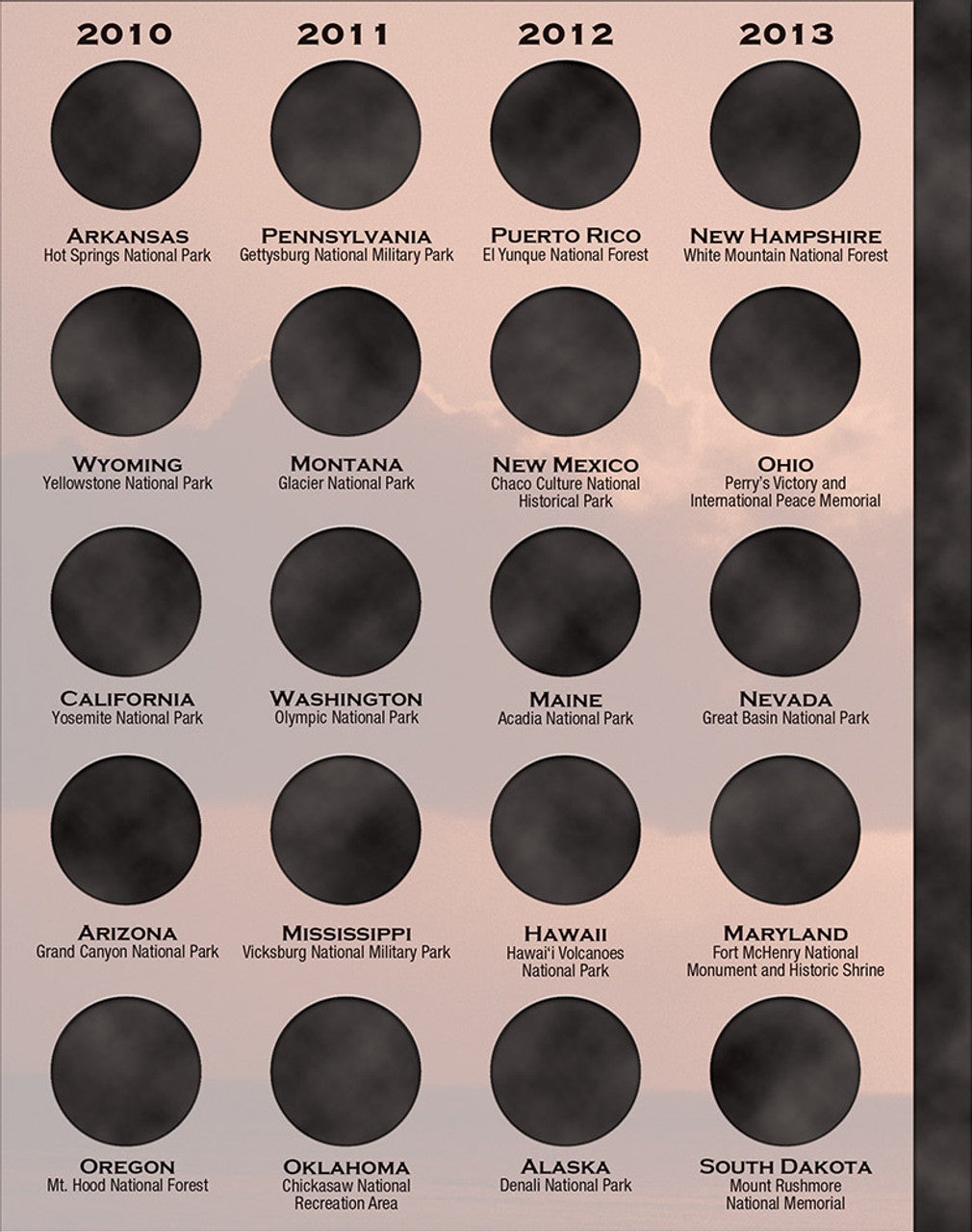 Whitman Folder: National Parks 4 Color 2010-2021 #8833