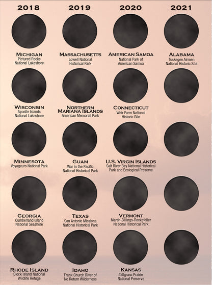 Whitman Folder: National Parks 4 Color 2010-2021 #8833