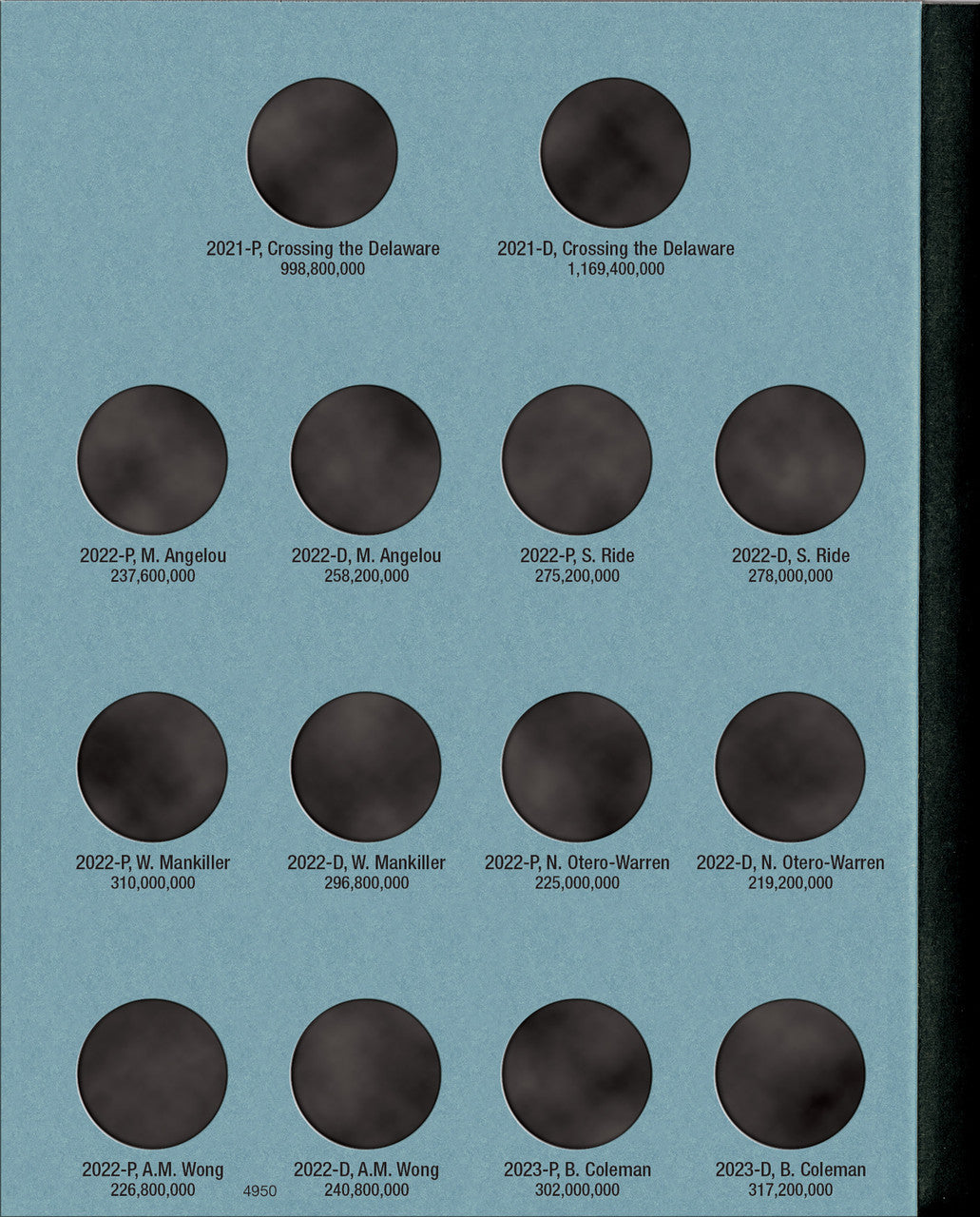 Whitman Folder: Crossing the Delaware and American Women Quarters Collection - #4950