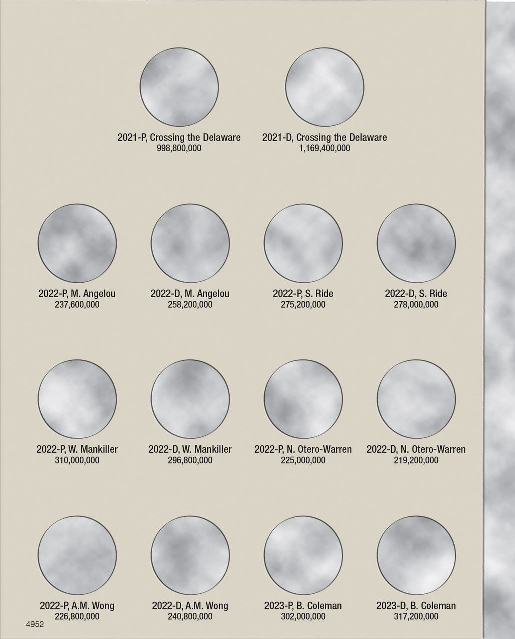 Harris Folder: Crossing the Delaware and American Women Quarters Collection - #4952