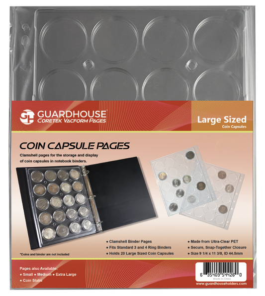 Guardhouse Coin Capsule Page - For Model H or Large Capsules - 954426
