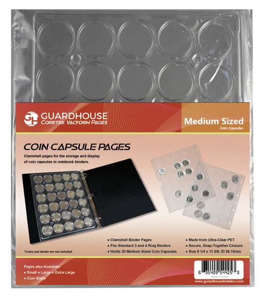 Guardhouse Coin Capsule Page - For Model T or Medium Capsules - 954425