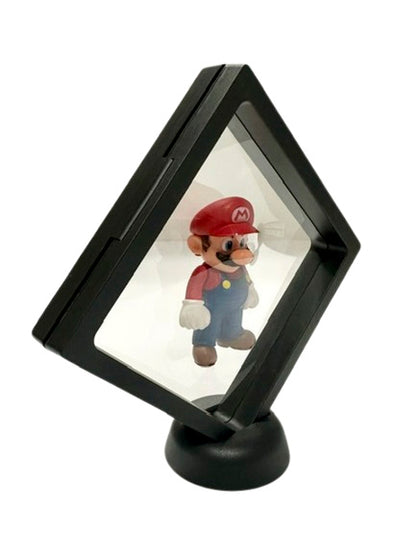 3D Black Floating Diagonal  Frame Display Case With Stand  -  LARGE