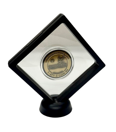 3D Black Floating Diagonal  Frame Display Case With Stand  -  LARGE
