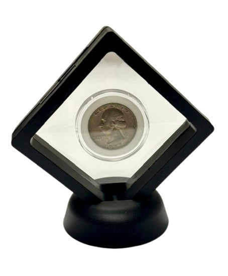 3D Black Floating Diagonal  Frame Display Case With Stand  -  SMALL