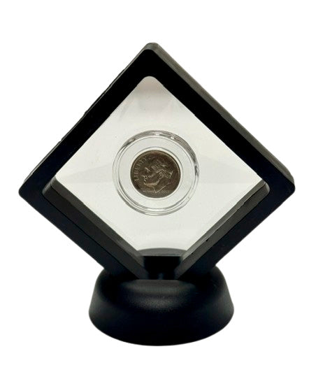 3D Black Floating Diagonal  Frame Display Case With Stand  -  SMALL