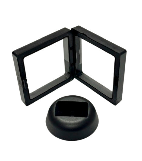 3D Black Floating Diagonal  Frame Display Case With Stand  -  SMALL