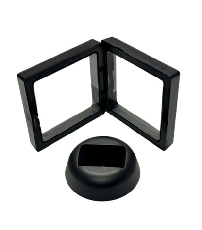 3D Black Floating Diagonal  Frame Display Case With Stand  -  SMALL