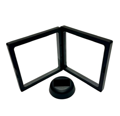 3D Black Floating Diagonal  Frame Display Case With Stand  -  LARGE