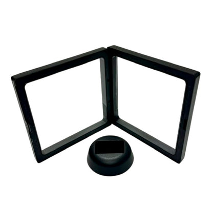 3D Black Floating Diagonal  Frame Display Case With Stand  -  LARGE