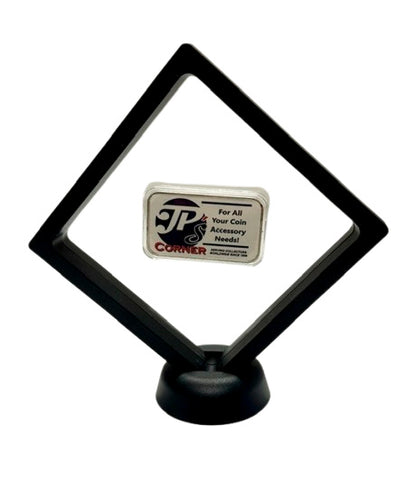 3D Black Floating Diagonal  Frame Display Case With Stand  -  LARGE